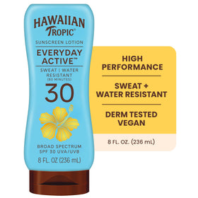 Hawaiian Tropic Island Sport Sunscreen Lotion side view showing pump