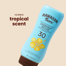 Hawaiian Tropic Island Sport Sunscreen Lotion texture on hand