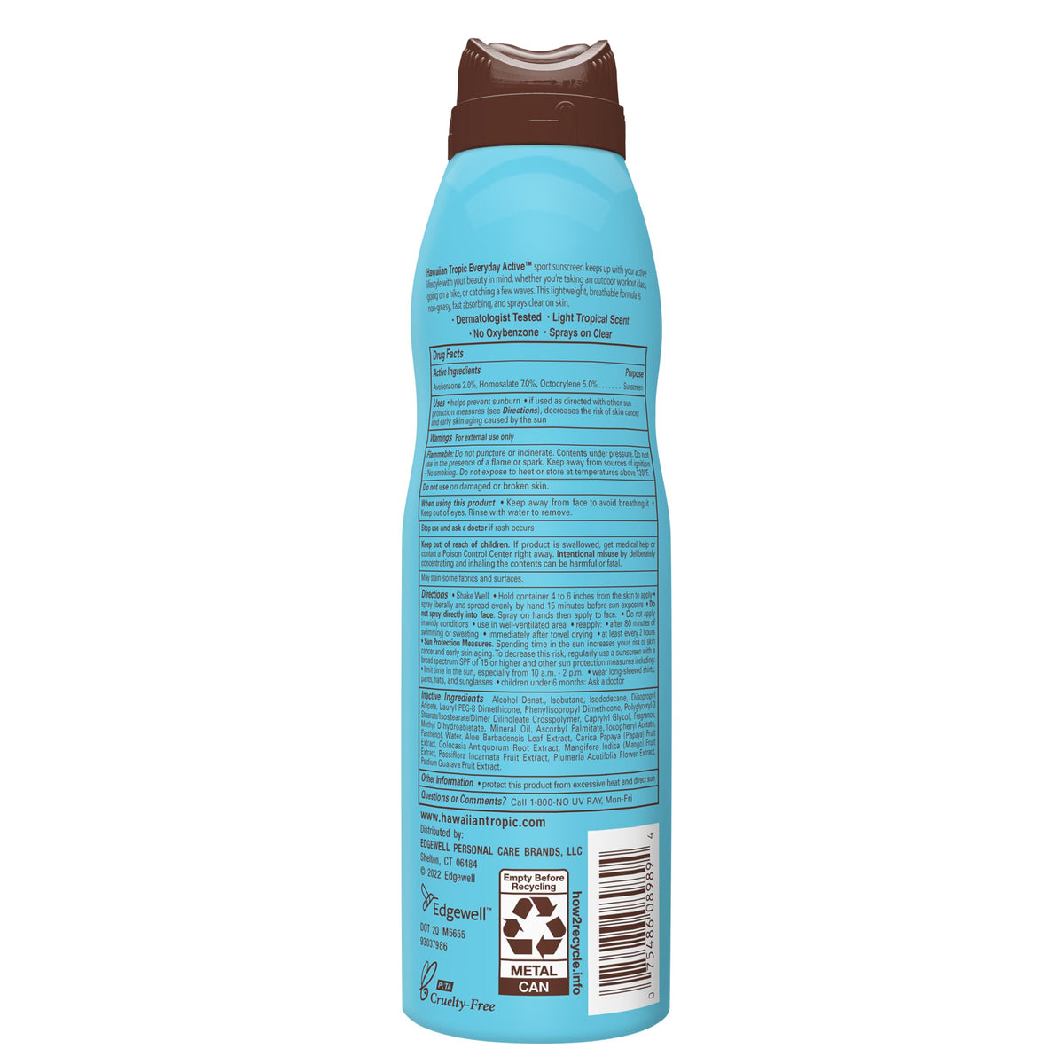Hawaiian Tropic Island Sport Sunscreen Spray ingredients list