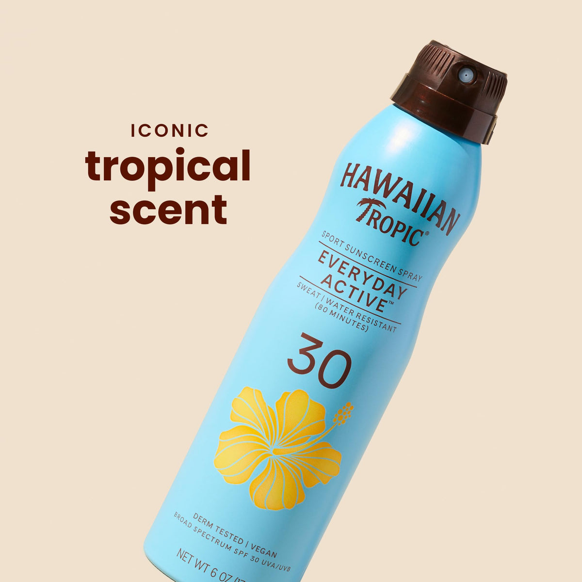 Hawaiian Tropic Island Sport Sunscreen Spray side view