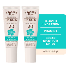 Hawaiian Tropic Lip Balm Island Coconut SPF 30 packaging side view