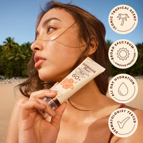 Hawaiian Tropic Sheer Touch Face Sunscreen SPF 60 packaging close-up