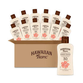 Hawaiian Tropic Sheer Touch Lotion SPF 30 front view with packaging