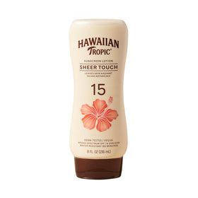 Hawaiian Tropic Sheer Touch SPF 15 sunscreen lotion front view 8 oz