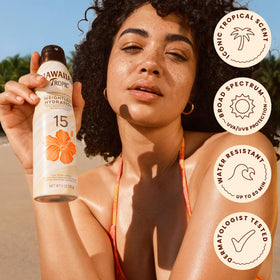 Hawaiian Tropic Weightless Hydration SPF 15 Sunscreen Spray twist-lock top