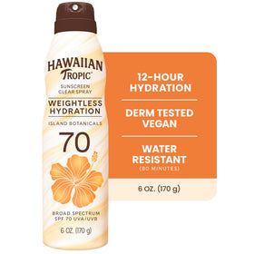 Hawaiian Tropic Weightless Hydration SPF 70 Sunscreen Spray back view