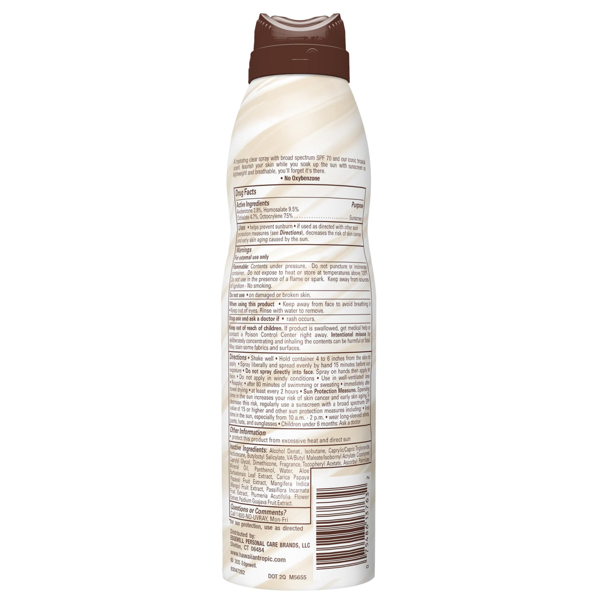 Hawaiian Tropic Weightless Hydration SPF 70 Sunscreen Spray packaging