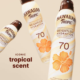 Hawaiian Tropic Weightless Hydration SPF 70 Sunscreen Spray twist-lock top