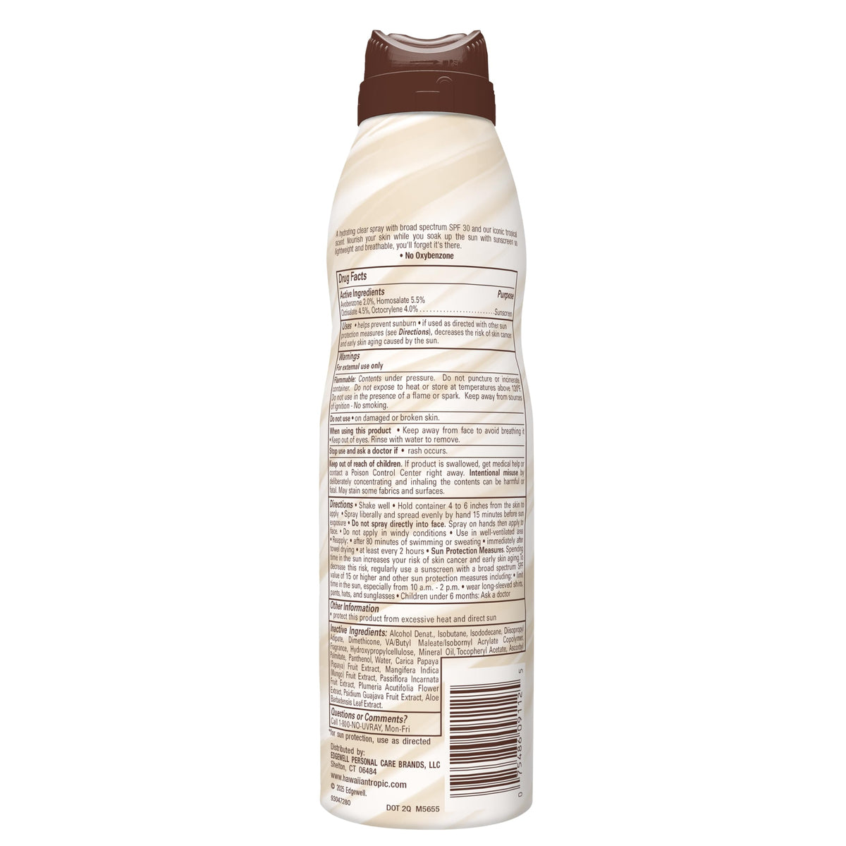 Hawaiian Tropic Weightless Hydration sunscreen spray in hand
