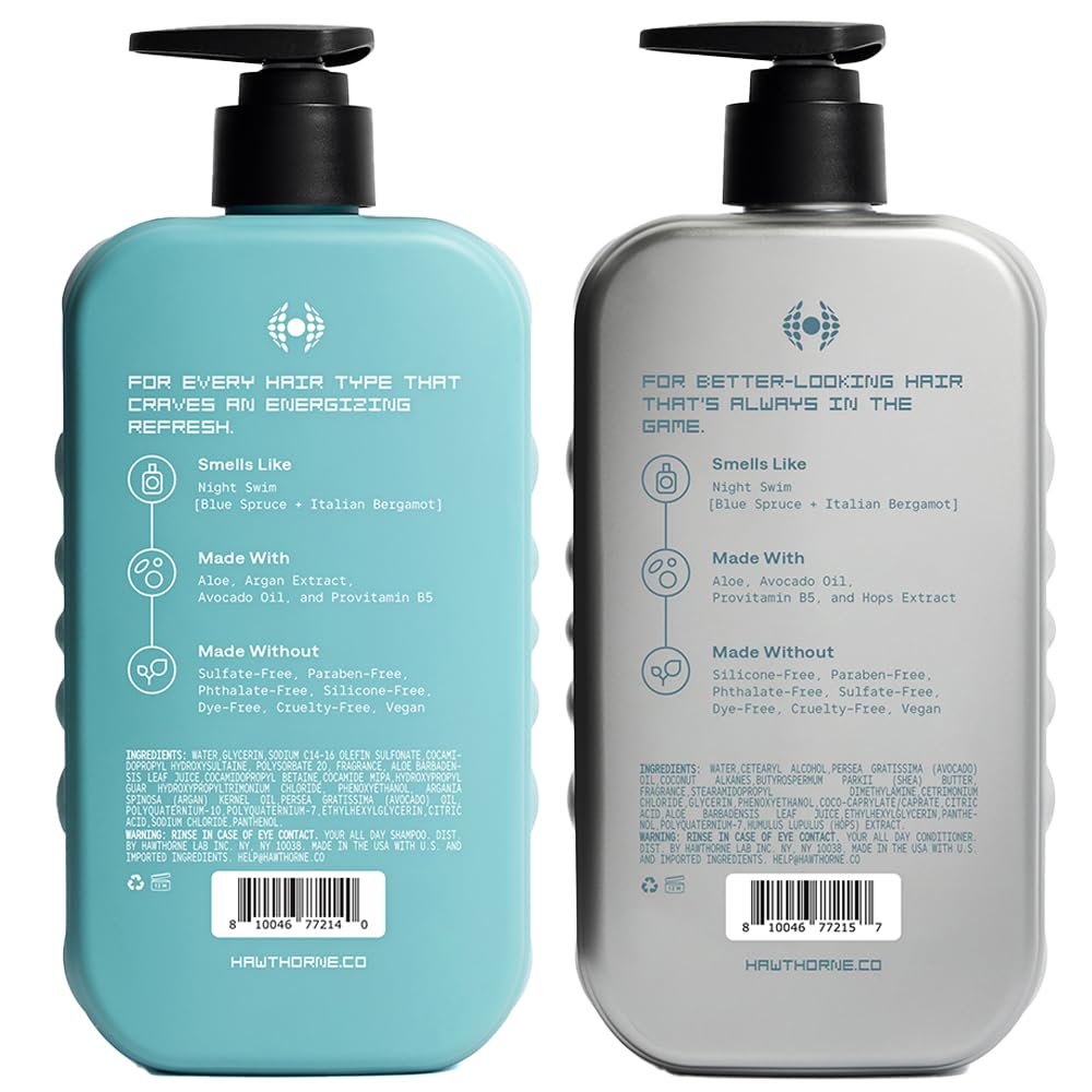 Hawthorne All Day Men's Shampoo and Conditioner Set with natural ingredients