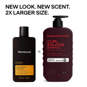 Hawthorne Curl Bounce Shampoo and Conditioner set with sandalwood scent