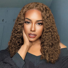 HAYAHAIR Short Curly Deep Wave Glueless Bob Wig front view