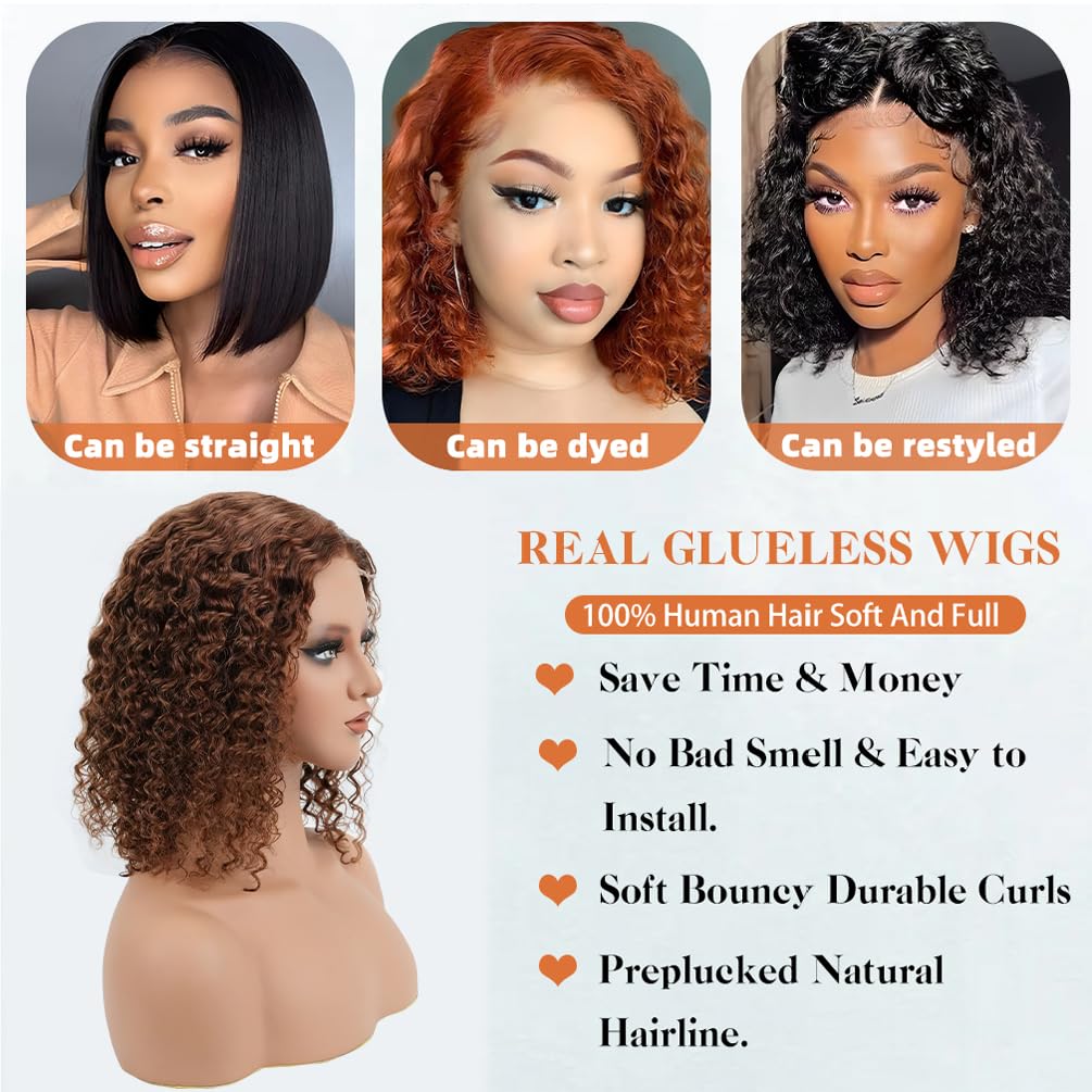 HAYAHAIR Short Curly Deep Wave Wig back view