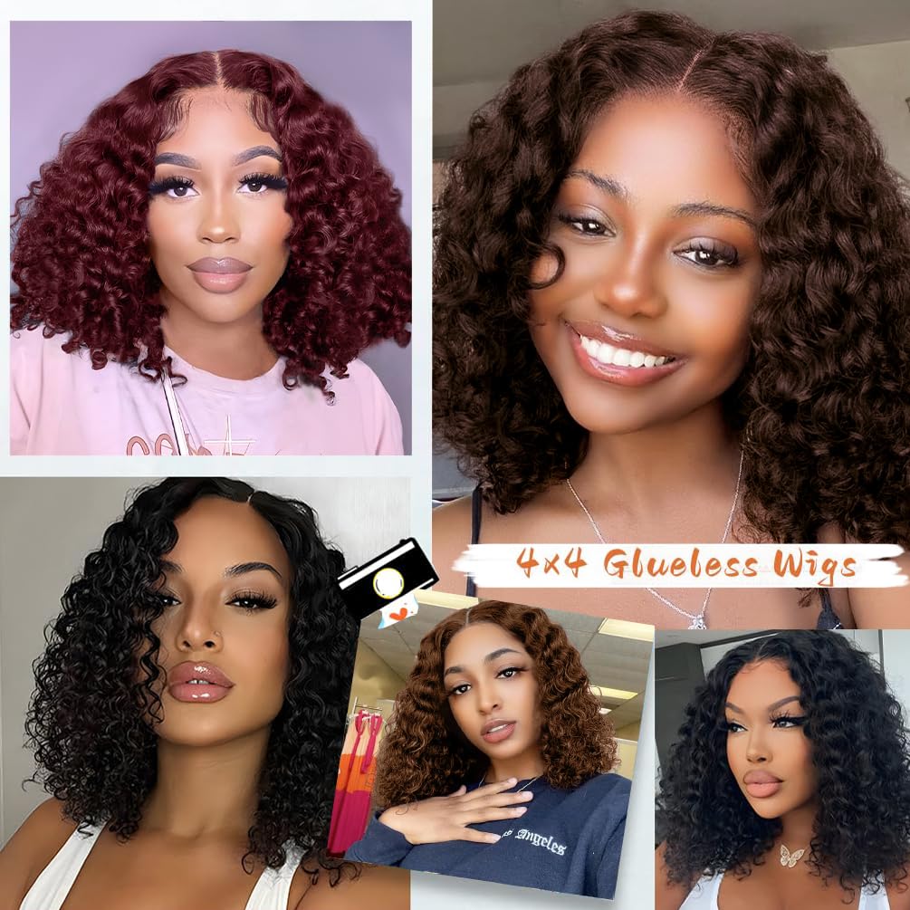 HAYAHAIR Short Curly Deep Wave Wig worn by model