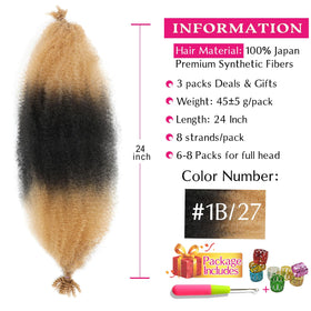 Hbegant Afro Twist Hair 24 Inch 3 Packs side view