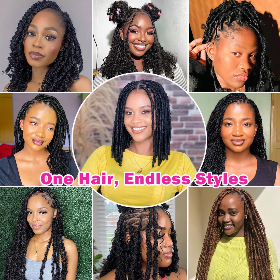 Hbegant Afro Twist Hair 24 Inch 3 Packs styled in butterfly locs