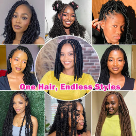 Hbegant Afro Twist Hair 24 Inch 3 Packs styled in butterfly locs