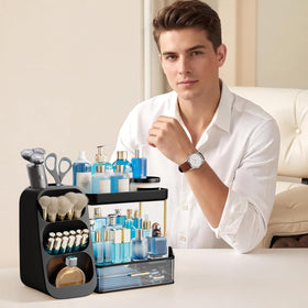 HBlife bathroom organizer with makeup brushes and lotions