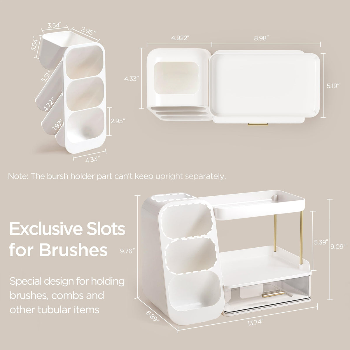 HBlife bathroom organizer with skincare products displayed