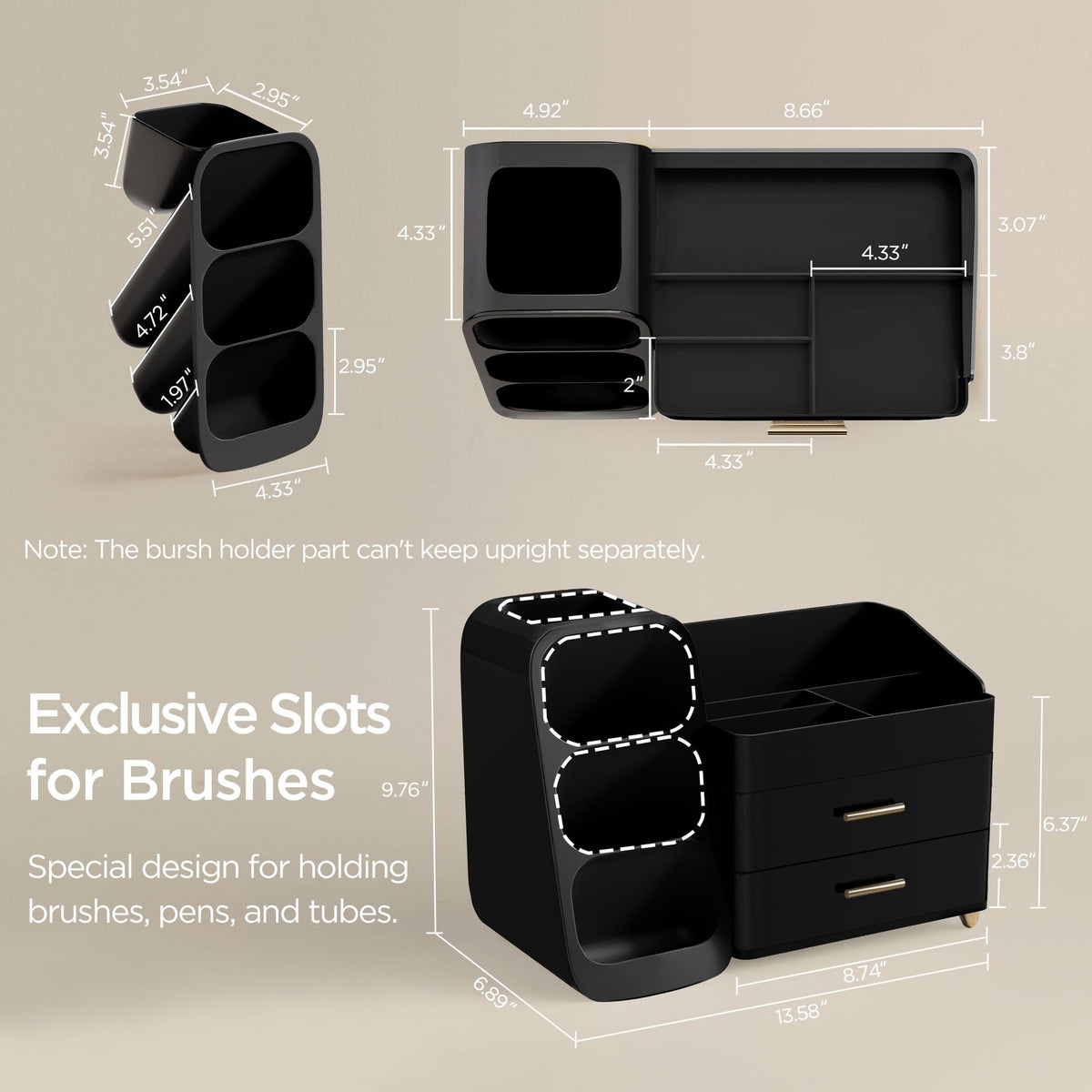 HBlife Cologne Organizer side view displaying drawers