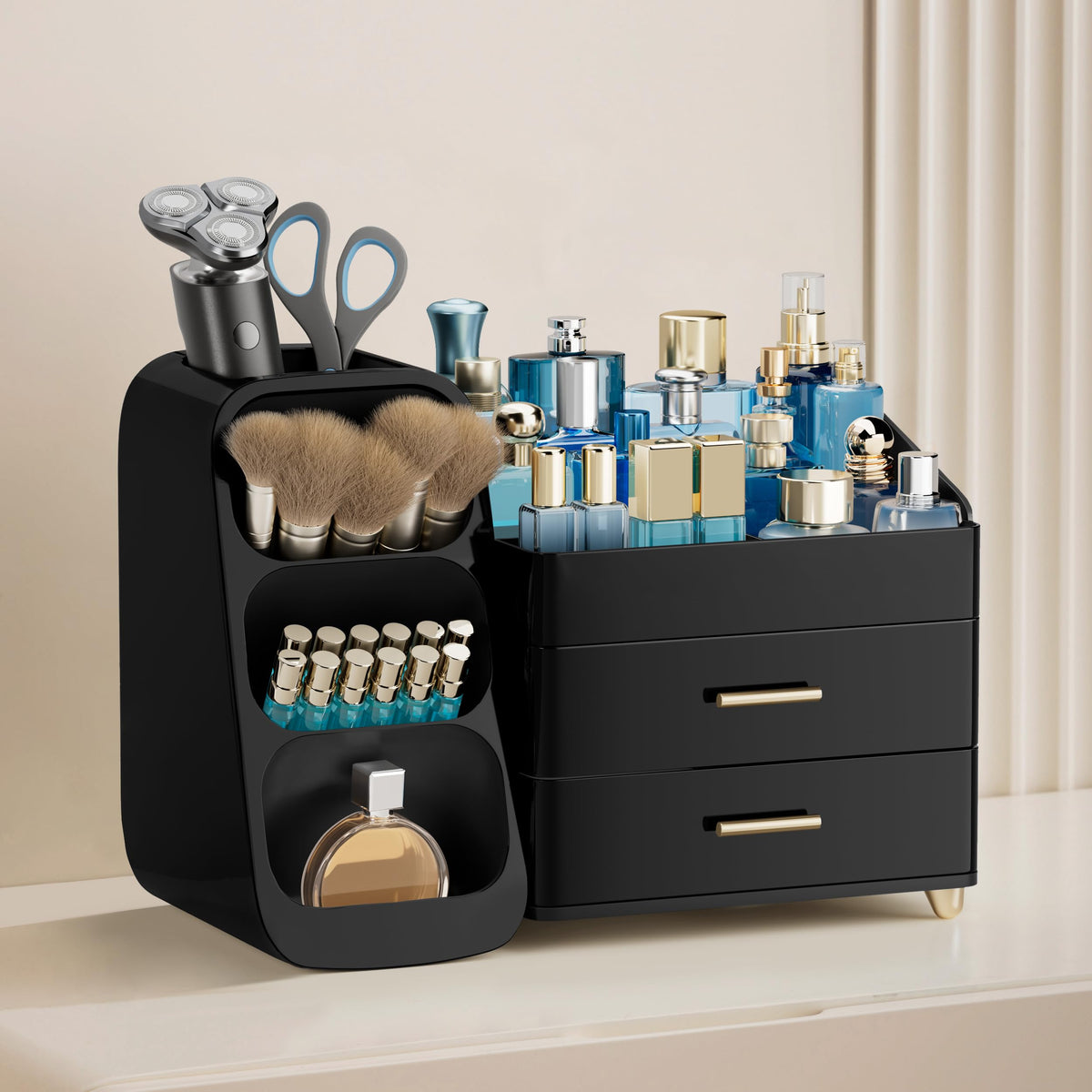 HBlife Cologne Organizer top view showing brush holder