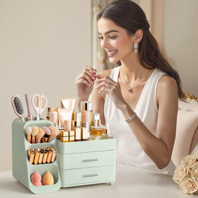 HBlife Makeup Organizer close-up of brush slots