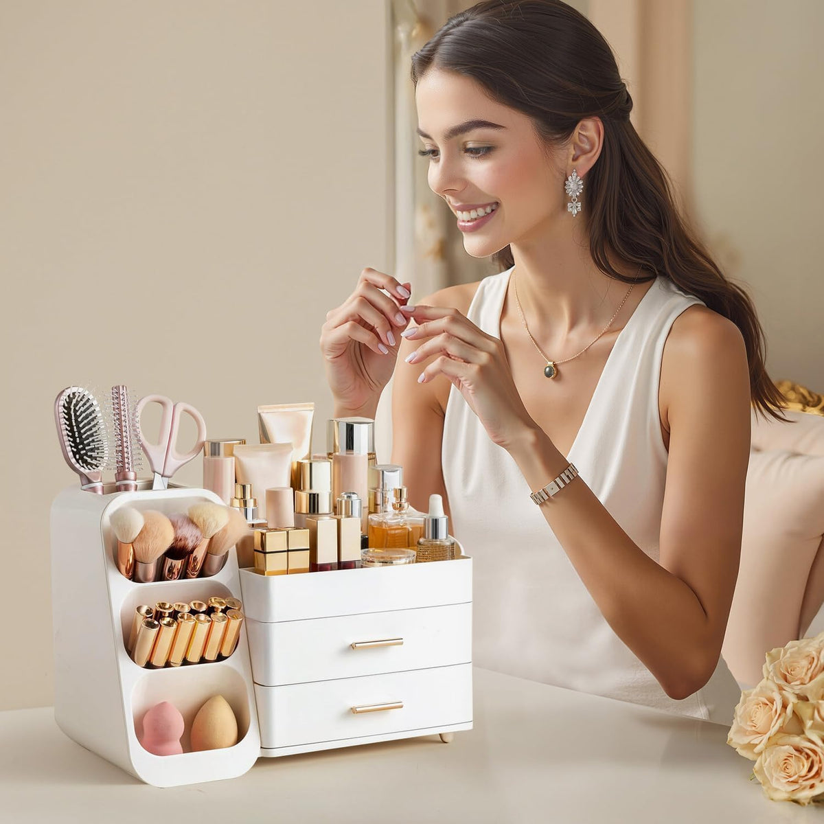HBlife Makeup Organizer easy to clean surface