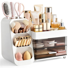 HBlife Makeup Organizer front view with compartments