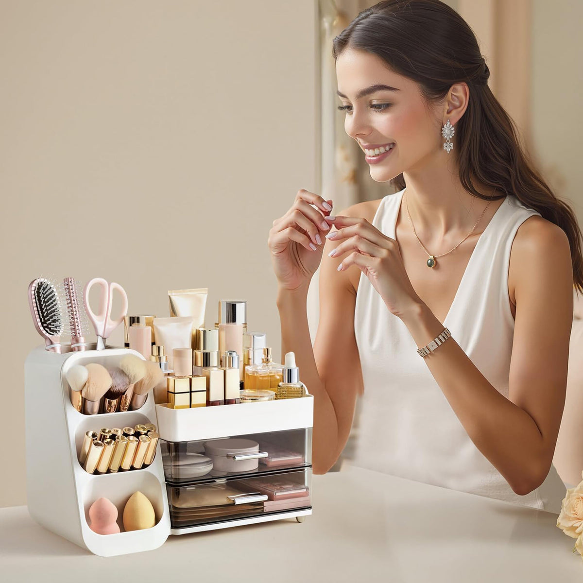 HBlife Makeup Organizer in a lifestyle setting