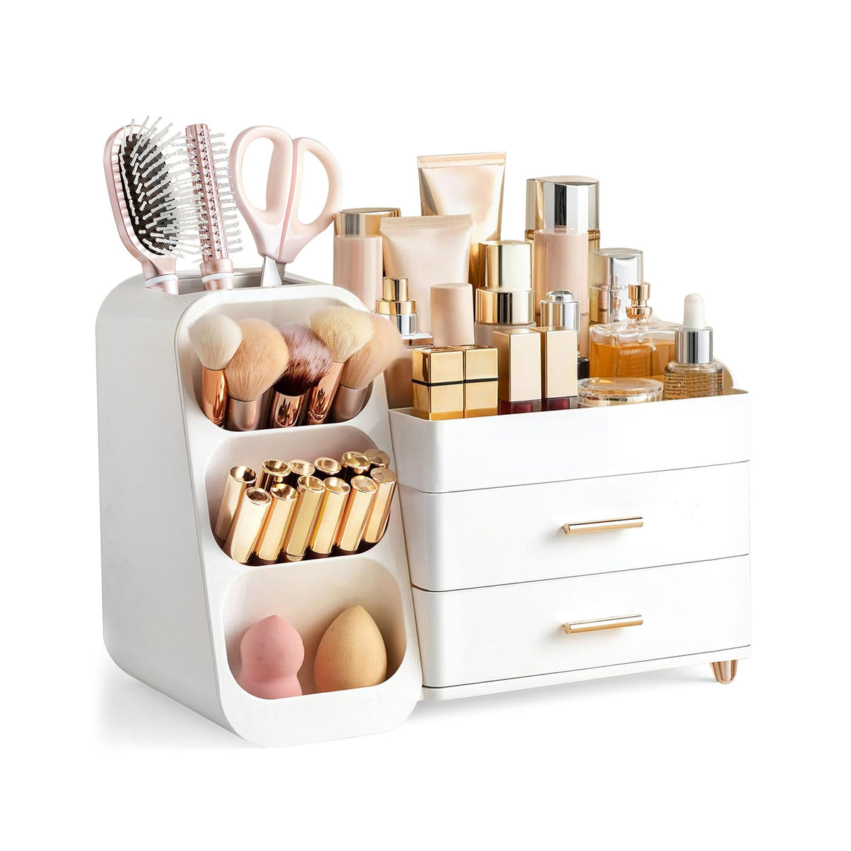 HBlife Makeup Organizer large capacity white model front view