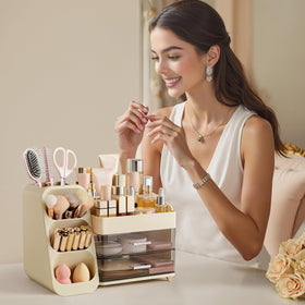 HBlife Makeup Organizer lifestyle scene with accessories