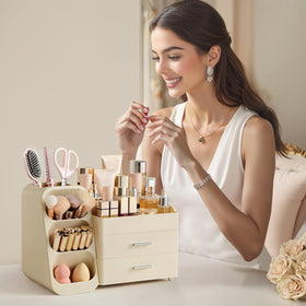 HBlife Makeup Organizer lifestyle scene with beauty products