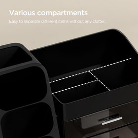 HBlife Makeup Organizer on a vanity with skincare products