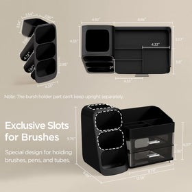 HBlife Makeup Organizer side view highlighting brush slots