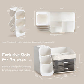 HBlife Makeup Organizer side view highlighting brush slots