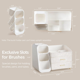 HBlife Makeup Organizer side view showcasing storage slots