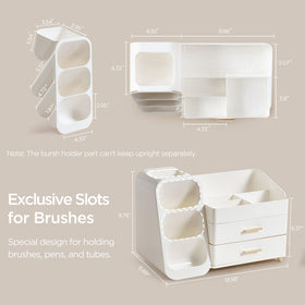 HBlife Makeup Organizer side view showing brush slots