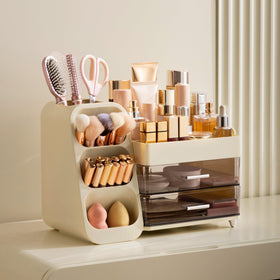 HBlife Makeup Organizer top view showing compartments