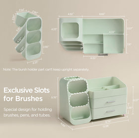 HBlife Makeup Organizer with drawers open displaying storage