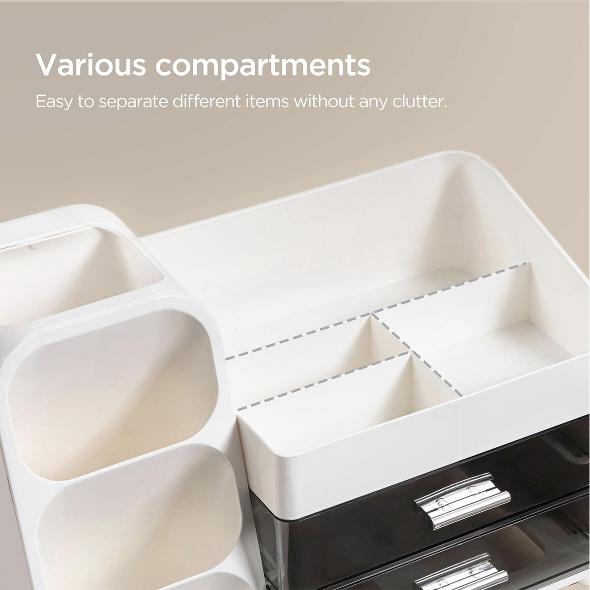 HBlife Makeup Organizer with makeup items displayed