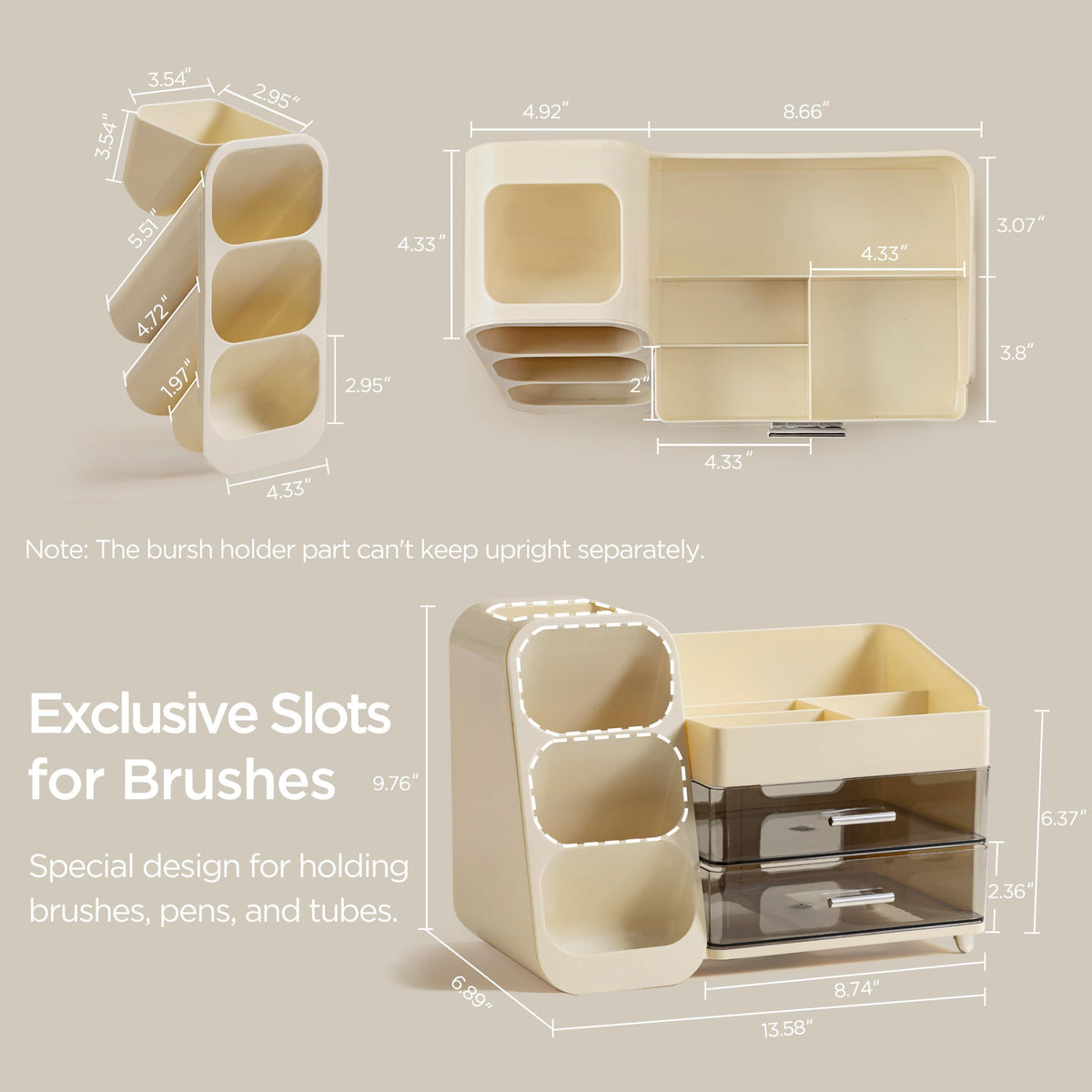 HBlife Makeup Organizer with makeup items displayed