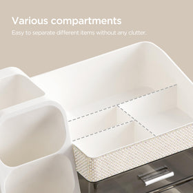 HBlife Makeup Organizer with various makeup items displayed