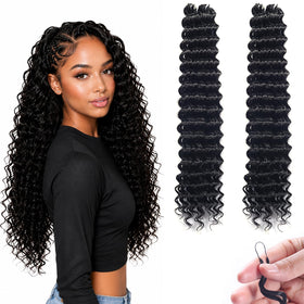 HBNK 18 Inch Miracle Feather Crochet Hair deep wave front view