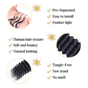 HBNK 18 Inch Miracle Feather Crochet Hair package details