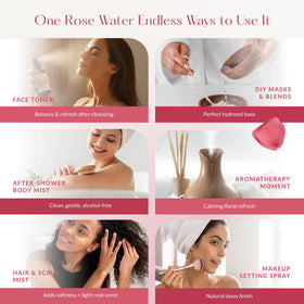 HBNO Organic Rose Water Spray bottle side view