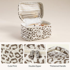 HBselect large makeup bag, floral pattern, side view