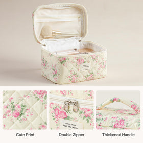 HBselect Large Makeup Bag showing double zipper detail