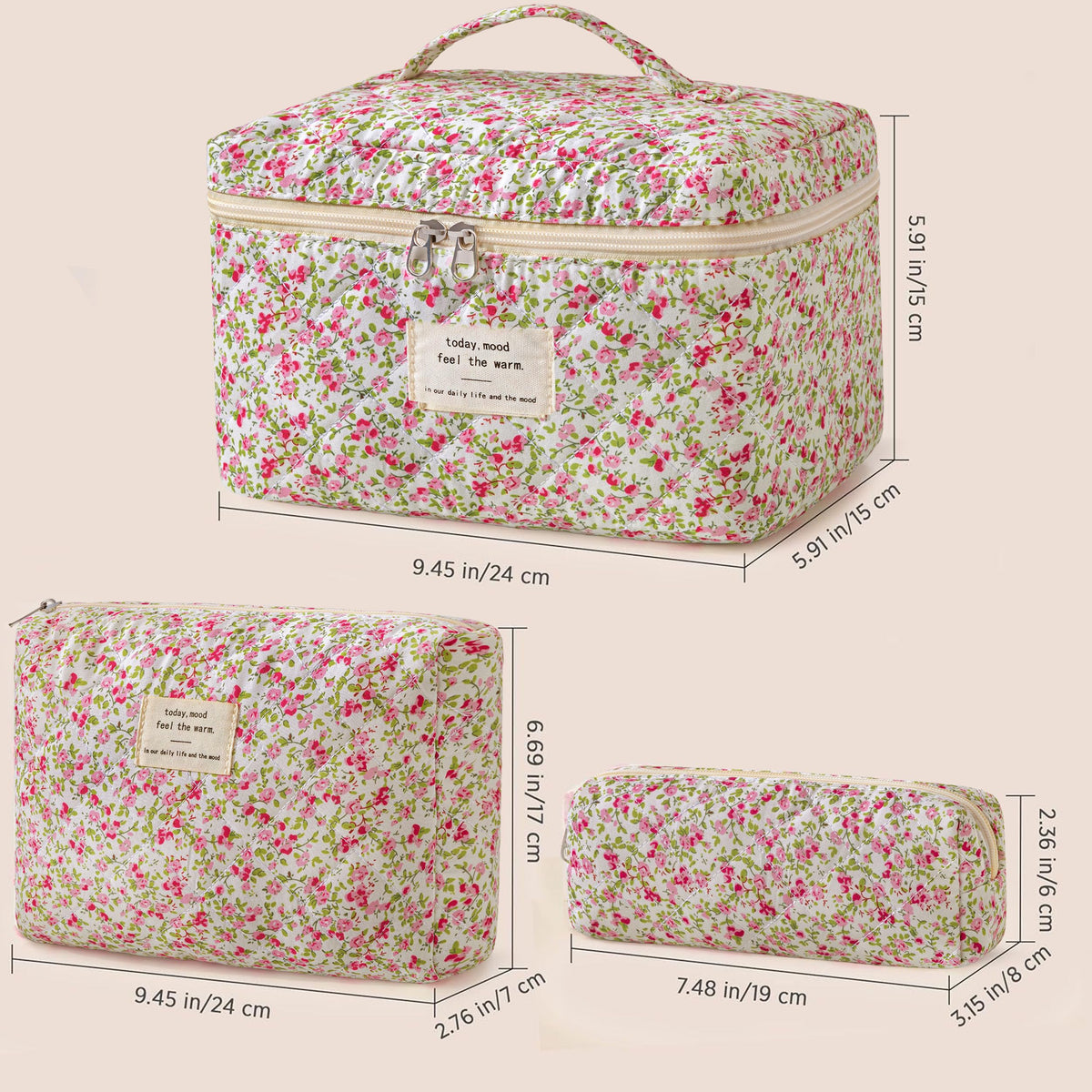 HBselect Makeup Bag floral design close-up