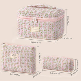 HBselect makeup bag set in a travel suitcase