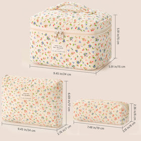 HBselect makeup bag set in a travel suitcase